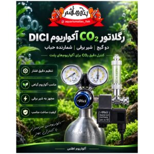 رگلاتور CO₂ آکواریوم DICI دو گیج با شیر برقی